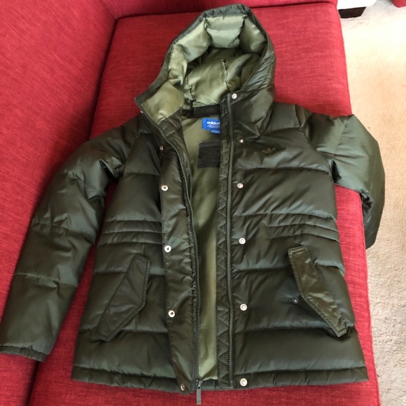 ADIDAS | Army green down filled puffer jacket - Picture 15 of 16